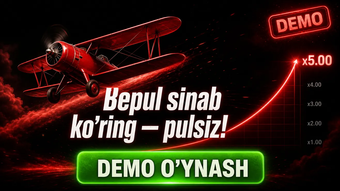 Aviator demo rejimi — virtual balans bilan bepul o'ynash